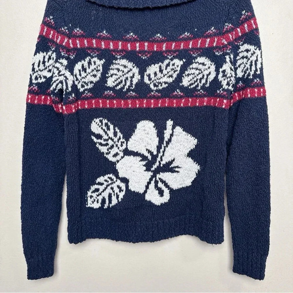 Tommy Bahama Womens  Xsmall Tropical Fair Isle Cardigan Ocean Deep - Picture 15 of 16
